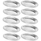 Kit 10 Travessas de Inox para Restaurante Bar Buffet 25cm Servir Petiscos Saladas Porções