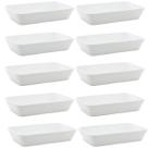 Kit 10 Travessas de Porcelana Lines para Restaurante Buffet Retangular Servir Branca Kit 10 Travessas de Porcelana Lines para Restaurante Buffet Retangular Servir Branca