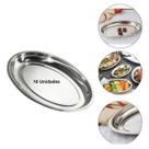 Kit 10 Travessas Fundas Inox Oval 30cm Para Restaurante e Buffet Porções