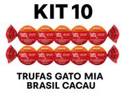 Kit 10 Trufas Chocolate Ao Leite Gato Mia Brasil Cacau