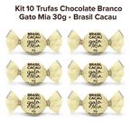 Kit 10 Trufas Chocolate Branco Gato Mia Brasil Cacau