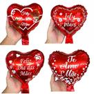kit 10 UN. Balão Metalizado Feliz Dia Das Mães Coração Vermelho 20cm Decoração dia Das Mães Balão para Cestas kit 10 UN. Balão Metalizado Feliz Dia Das Mães Coração Vermelho 20cm Decoração dia Das Mães Balão para Cestas