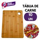 Kit 10 Un Tabua De Corte Carne Madeira Bambu Retangular 33CM Cortar Servir Churrasco Frios