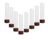 Kit 10 un Tubete Acrílico com tampa Marrom 12cm para Festas