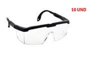 Kit 10 und Oculos De Protecao Epi Segurança Incolor