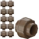 Kit 10 União Soldável Conexão Para Unir Canos Tubos PVC Marrom Água Fria De 1/2 Polegadas 20mm Tigre Kit 10 União Soldável Conexão Para Unir Canos Tubos PVC Marrom Água Fria De 1/2 Polegadas 20mm Tigre