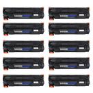 Kit 10 Unid Toner Alto Rendimento Até 2000 Páginas Compatível Com Impressoras HP P1006/M1120/M1212/M1132/P1102W 435A/436A/285A/278A
