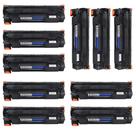 Kit 10 Unid Toner Byqualy Compatível Com Impressora HP Laser Jet Pro P1006/M1120/M1212/M1132/P1102W Impressão Preta Até 2.000 Páginas