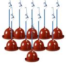 Kit 10 Unidades Bebedouro Frango Aves Galinha Pendular Automático