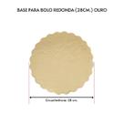 Kit 10 Unidades Cake Board para Bolo Redondo 28cm.Ouro
