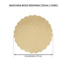 Kit 10 Unidades Cake Board para Bolo Redondo 35cm Ouro