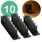 Kit 10 unidades Cantoneira 6 furos Reforçada Preto Para Moveis Paredes E Outros De 2 Polegada