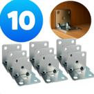 Kit 10 unidades Cantoneira 6 furos Reforçada Zincado Para Moveis Paredes E Outros De 2 Polegada