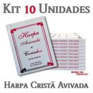 Kit 10 unidades harpa avivada e corinhos brochura pequena letra maior branca