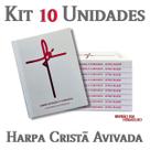 Kit 10 unidades harpa avivada e corinhos brochura pequena letra maior fé branca
