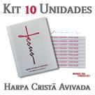 Kit 10 unidades harpa avivada e corinhos brochura pequena letra maior jesus branca