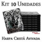 Kit 10 unidades harpa avivada e corinhos brochura pequena letra maior leão preta e prata