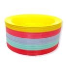 Kit 10 Unidades Pratos Fundos Redondos Plástico Colorido Liso Para Refeição