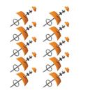 Kit 10 Unidades Vedação e Fixação Plan Permatti Laranja/Cerâmica