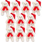 Kit 10 Ursinho de Pelúcia de Natal 25cm Decoração Papai Noel cor Baunilha Kit 10 Ursinho de Pelúcia de Natal 25cm Decoração Papai Noel cor Baunilha