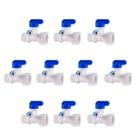 KIT 10 Válvula de Fechamento 3 Vias 1x2 BSPT para 1x4 Água Adaptador Registro Tanque Torneira Bebedouro Filtro