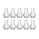 Kit 10 Vaso Decorativo 8cm Vidro Flores Solitário Resistente