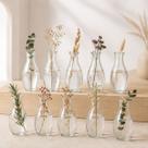 Kit 10 Vasos de Vidro Transparente Decorativo Pequeno Para Flores Arranjos Minimalistas Centro Mesa