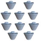 Kit 10 Vasos Meia Lua Parede Cinza Plástico Texturizado Kit 10 Vasos Meia Lua Parede Cinza Plástico Texturizado