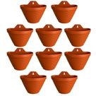 Kit 10 Vasos Meia Lua Parede Terracota Plástico Texturizado