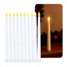 Kit 10 Velas Palito Led Castiçal Grande 28cm Luzes Decoração