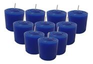 Kit 10 Velas Perfumadas Com Aroma De Alecrim - Cor Azul
