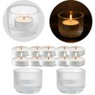 Kit 10 Velas Rechaud com 2 Castiçais Vidro Transparente