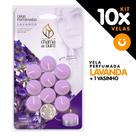 Kit 10 Velas réchaud Flutuante Aromática Perfumada De Lavanda + 1 Vaso De Aluminio
