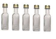 Kit 10 Vidrinhos whisky mini 20ml c/ Tampa aluminio dourada 8,5cm