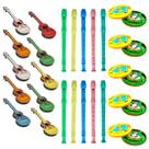 Kit 10 Viola Infantil 10 Pandeirola 10 Flauta Brinquedo Instrumentos Musicais