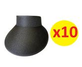 Kit 10 Viseiras Tiara Arco Preto Praia Personalizar aba 12cm