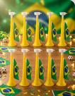 Kit 10 Vuvuzelas Brasil 28cm Amarela Corneta Torcida Copa 2026 Som Alto Kit 10 Vuvuzelas Brasil 28cm Amarela Corneta Torcida Copa 2026 Som Alto