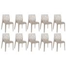 Kit - 10 X Cadeiras Gruvyer - Nude