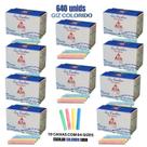 kit 10 x Giz Escolar Lousa Quadro Verde - Colorido 640 un