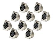 Kit 10 Xlr Conector Femea Painel Metal Santo Angelo Sa2x