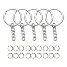 Kit 100 Argolas Chaveiro Italiana 28mm + 100 Argolinhas 8mm