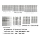 Kit 100 Brocas Aço Rapido 1 mm a 4 mm HSS DIN338
