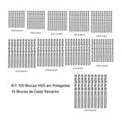 Kit 100 Brocas Aço Rapido 1,6mm(1/16) a 5,5mm(7/32) HSS DIN338 FERTAK Kit 100 Brocas Aço Rapido 1,6mm(1/16) a 5,5mm(7/32) HSS DIN338 FERTAK