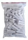 Kit 100 Bucha 8mm Nylon Sem Anel Para Parafuso Fixação Parede Concreto