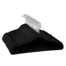Kit 100 Cabides Veludo Adulto Slim Antiderrapante Preto