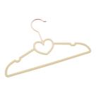Kit 100 Cabides Veludo Bege Gancho Rose Infantil 28cm Coração