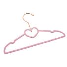 Kit 100 Cabides Veludo Rosa Gancho Rose Infantil 28cm Coração