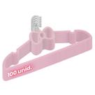 Kit 100 Cabides Veludo Rosa Slim Antideslizante Formato Laço