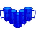 Kit 100 Caneca De Chopp Acrílica Azul Cristal 300Ml Festa
