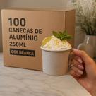 Kit 100 Canecas Moscow Mule Aluminio Branca 250ml para Lembrancinhas Festas Casamentos e Decoracao Kit 100 Canecas Moscow Mule Aluminio Branca 250ml para Lembrancinhas Festas Casamentos e Decoracao